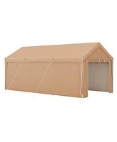 Slickblue Portable Garage Tent Carport with Galvanized Steel Frame-with Sidewall