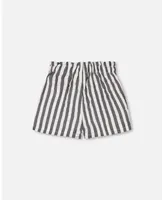 Girl Striped Seersucker Short Black - Toddler Child