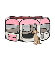 vidaXL Foldable Dog Playpen with Carrying Bag 57.1"x57.1"x24