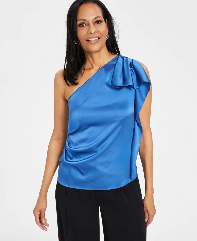 I.n.c. International Concepts Women's One-Shoulder Ruffled Top, Created for Macy's