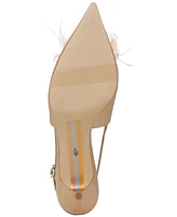Sam Edelman Women's Faye Embellished Feather Slingback Kitten-Heel Pumps