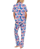 Flora by Nikrooz Women's 2-Pc. Gabriella Printed Pajamas Set