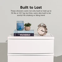 Iris Usa 4 Wide Drawer Storage, Organizer Unit for Bedroom, Closet, Living Room, Nursery, Dorm, White Frame with Matte White Front Panels