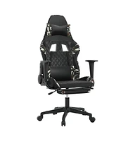 vidaXL Gaming Chair with Footrest Black and Camouflage Faux Leather