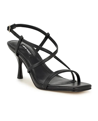 Nine West Women's Haya Strappy Square Toe Dress Sandals