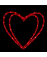 Northlight 17" Pre-Lit Scarlet Double Heart Valentine's Day Window Silhouette Decoration