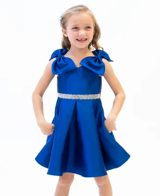Rare Editions Toddler Girls Sleeveless Pleated Mikado Party Dress