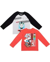 Thomas & Friends Tank Engine Boys 2 Pack Long Sleeve Graphic T-Shirt Raglan Toddler| Child