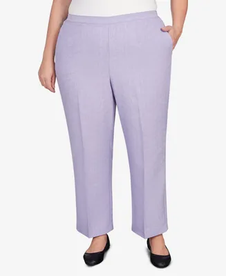 Alfred Dunner Plus Size Isn't It Romantic Spring Flat Front Short Length Pull On Pants
