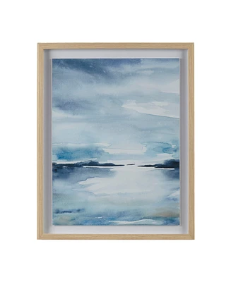 Madison Park Sparkling Sea Framed Glass and Single Matted Abstract Landscape Coastal Wall Art