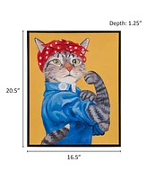 Madison Park Pet Portrait Rosie The Feline Framed Canvas Wall Art