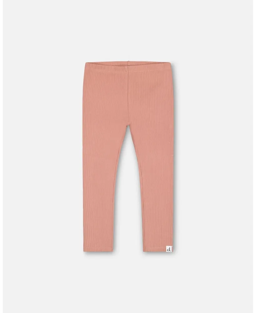 Deux Par Deux Baby Girl Rib Leggings Cinnamon Pink - Infant