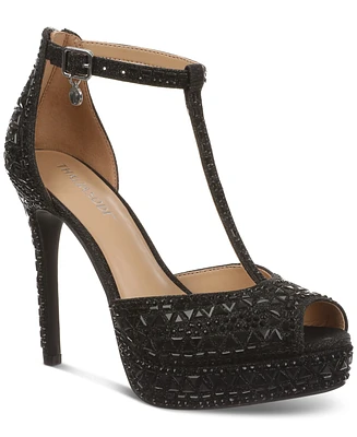 Thalia Sodi Women's Chacey Embellished T-Strap Platform Pumps