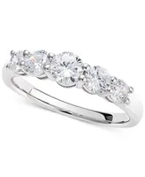 Diamond Five Stone Graduated Band (1 ct. t.w.) in 14k White Gold