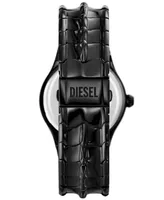 Diesel Men's Vert Three Hand Date Black Stainless Steel Watch 44mm