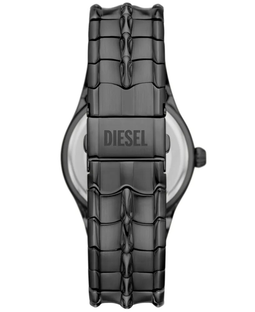 Diesel Men's Vert Three Hand Date Gunmetal Stainless Steel Watch 44mm