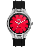 Diesel Men's Streamline Three Hand Black Silicone Watch 44mm