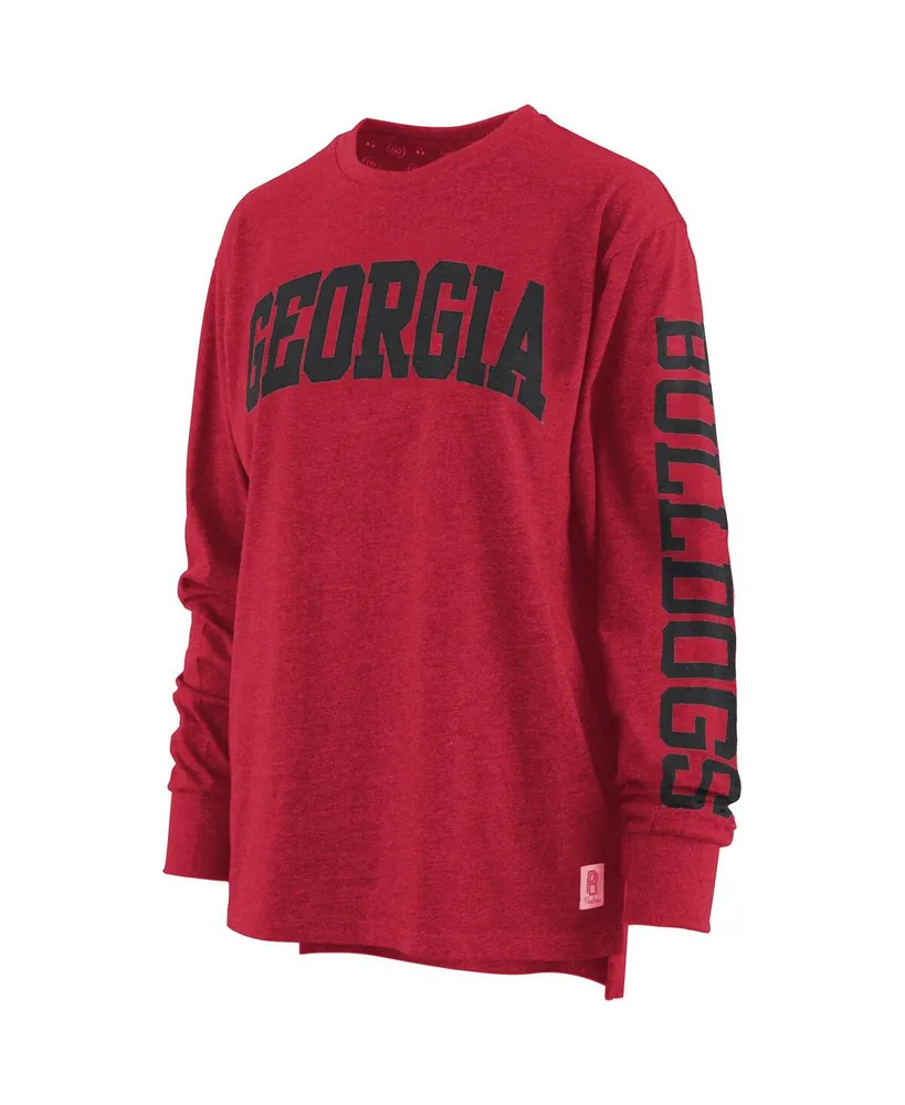 Women's Pressbox Red Georgia Bulldogs Two-Hit Canyon Long Sleeve T-shirt