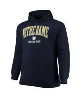 Men's Champion Navy Notre Dame Fighting Irish Big and Tall Arch Over Logo Powerblend Pullover Hoodie