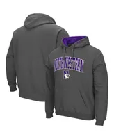 Men's Colosseum Charcoal Northwestern Wildcats Arch and Logo 3.0 Pullover Hoodie