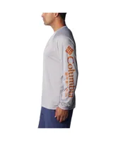 Men's Columbia Gray Texas Longhorns Terminal Tackle Omni-Shade Raglan Long Sleeve T-shirt