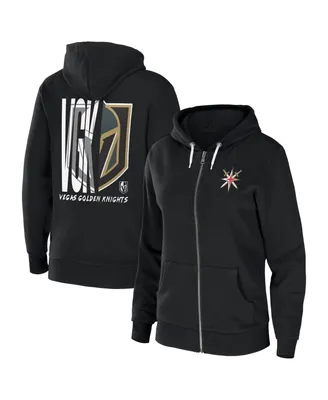 Women's Wear by Erin Andrews Black Vegas Golden Knights Sponge Fleece Full-Zip Hoodie