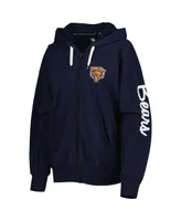 Women's Msx by Michael Strahan Navy Chicago Bears Emerson Lightweight Full-Zip Hoodie