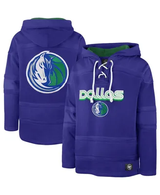 Men's '47 Brand Blue Dallas Mavericks 2022/23 Pregame Mvp Lacer Pullover Hoodie - City Edition