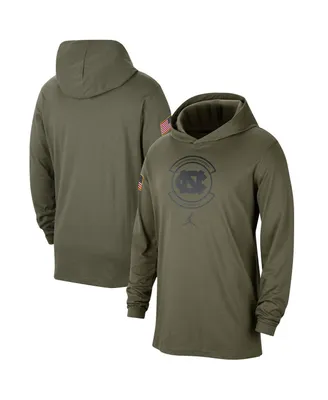 Men's Jordan Olive North Carolina Tar Heels Military-Inspired Pack Long Sleeve Hoodie T-shirt