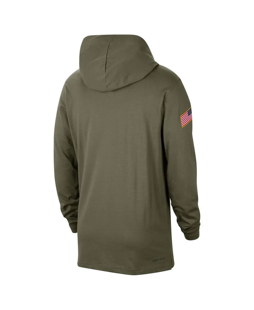 Men's Jordan Olive North Carolina Tar Heels Military-Inspired Pack Long Sleeve Hoodie T-shirt