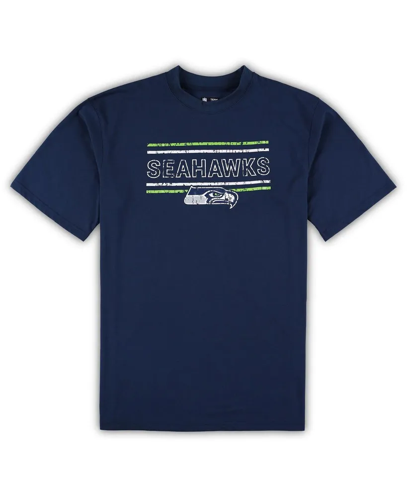 Men's Concepts Sport College Navy, Neon Green Seattle Seahawks Big and Tall Flannel Sleep Set