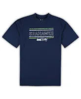 Men's Concepts Sport College Navy, Neon Green Seattle Seahawks Big and Tall Flannel Sleep Set