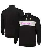 Men's Profile Black Minnesota Vikings Big and Tall Fleece Quarter-Zip Jacket