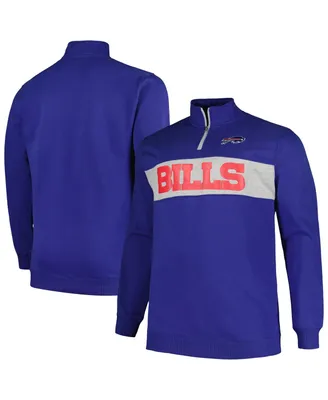 Men's Profile Royal Buffalo Bills Big and Tall Fleece Quarter-Zip Jacket