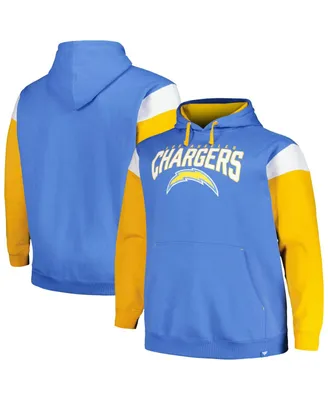 Men's Profile Powder Blue Los Angeles Chargers Big and Tall Trench Battle Pullover Hoodie