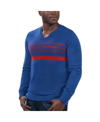Men's Starter Royal New York Giants Legacy Collection V-Neck Pullover Sweater