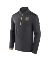 Men's Fanatics Heather Charcoal Vegas Golden Knights Authentic Pro Quarter-Zip Pullover Top