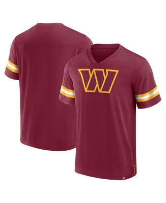 Men's Fanatics Burgundy Washington Commanders Jersey Tackle V-Neck T-shirt