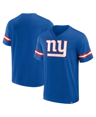 Men's Fanatics Royal New York Giants Jersey Tackle V-Neck T-shirt