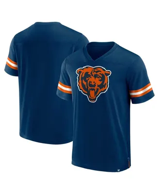 Men's Fanatics Navy Chicago Bears Jersey Tackle V-Neck T-shirt