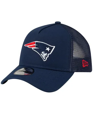 Men's New Era Navy New England Patriots A-Frame Trucker 9FORTY Adjustable Hat