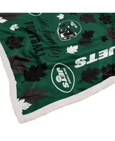 Pegasus Home Fashions New York Jets 60" x 70" Fall, Family and Football Flannel Fleece Sherpa Blanket