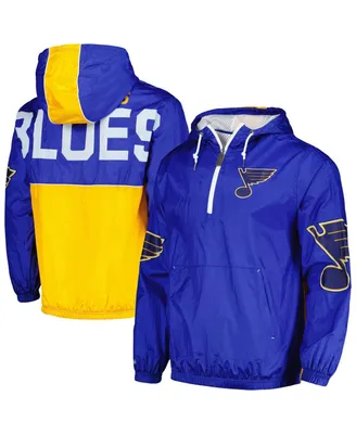 Men's Mitchell & Ness Blue St. Louis Blues Team Og 2.0 Anorak Half-Zip Windbreaker Jacket