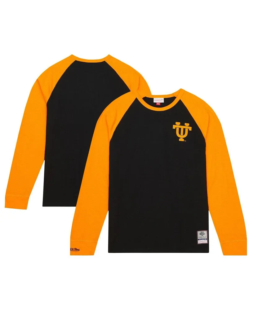 Men's Mitchell & Ness Black Tennessee Volunteers Legendary Slub Raglan Long Sleeve T-shirt