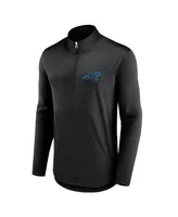 Men's Fanatics Black Carolina Panthers Quarterback Quarter-Zip Top