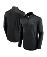 Men's Fanatics Black Carolina Panthers Quarterback Quarter-Zip Top