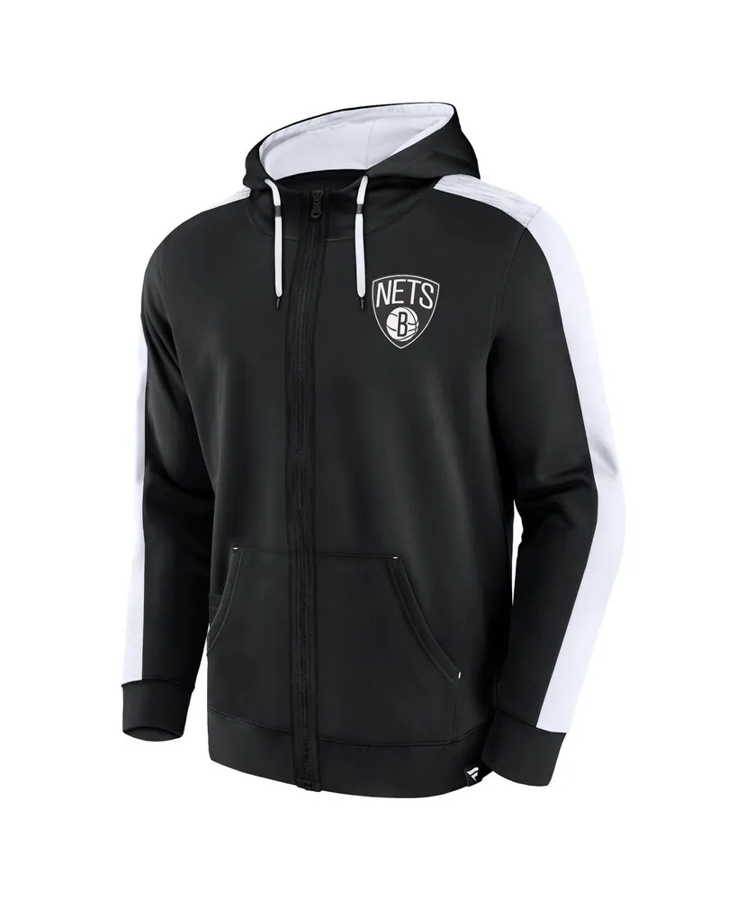 Men's Fanatics Black Brooklyn Nets Rainbow Shot Full-Zip Hoodie