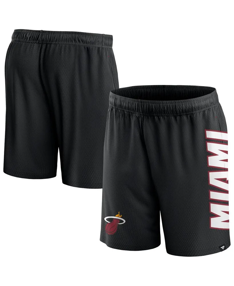 Men's Fanatics Black Miami Heat Post Up Mesh Shorts