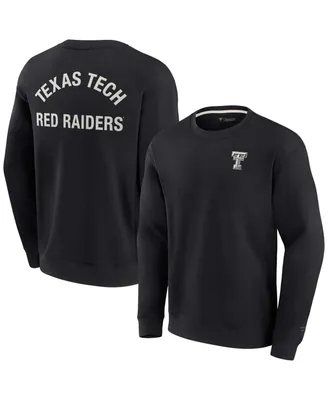 Men's and Women's Fanatics Signature Black Texas Tech Red Raiders Super Soft Pullover Crew Sweatshirt