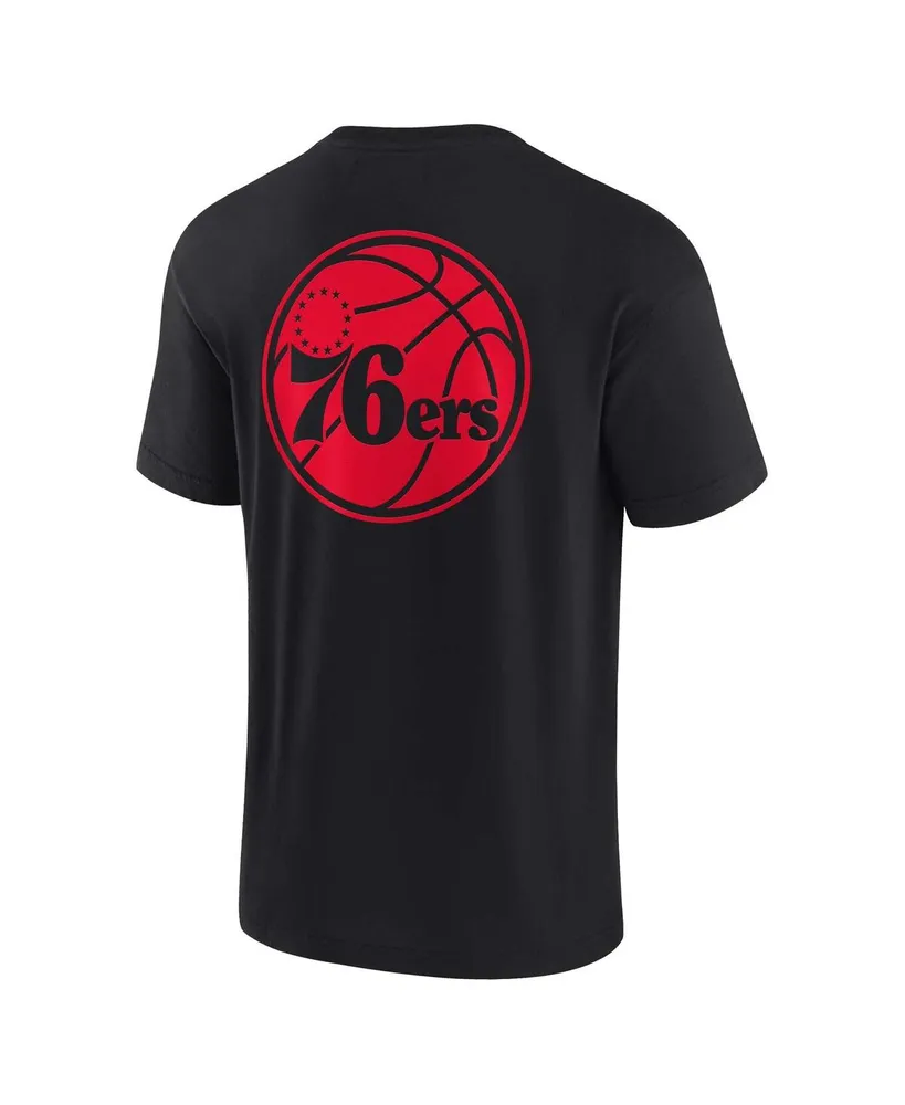 Men's and Women's Fanatics Signature Black Philadelphia 76ers Super Soft T-shirt
